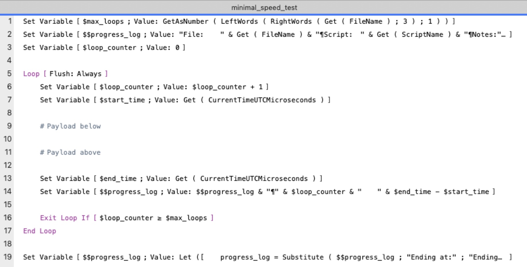 Speed testing: Baseline script v1 – Rubber Boots Data